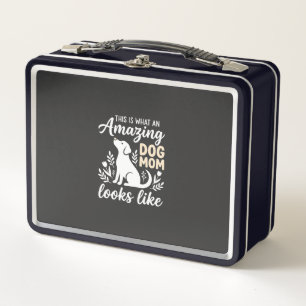 Amazing Dog Mom Floral Dog Lover Metal Lunch Box