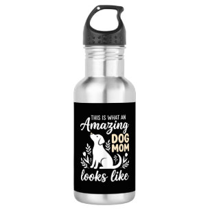 Amazing Dog Mom Floral Dog Lover Stainless Steel Water Bottle