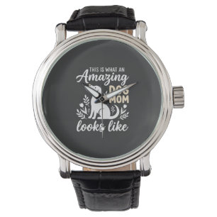 Amazing Dog Mom Floral Dog Lover Watch