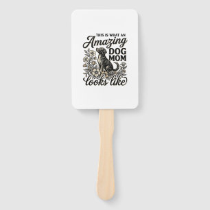 Amazing Dog Mom Vintage Floral Dog Lover Design_1 Hand Fan