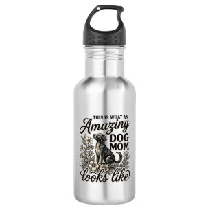 Amazing Dog Mom Vintage Floral Dog Lover Design_1 Stainless Steel Water Bottle