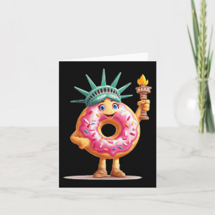 Amazing Donut With Statue Of Liberty For Boys And  Card