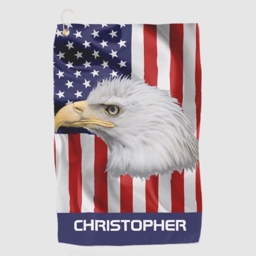 Amazing Eagle The American Flag Patriotic Golf Towel