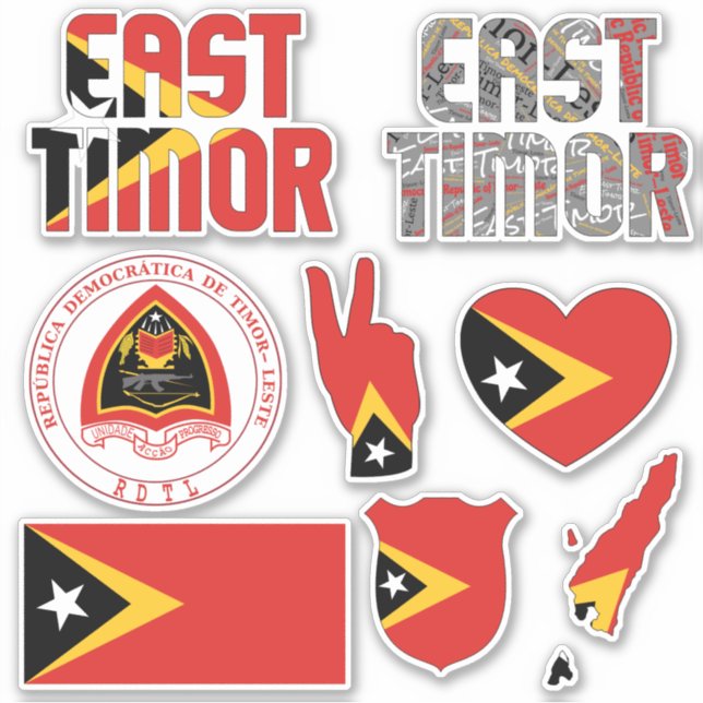 Amazing East Timor Shapes National Symbols Sticker (Front)