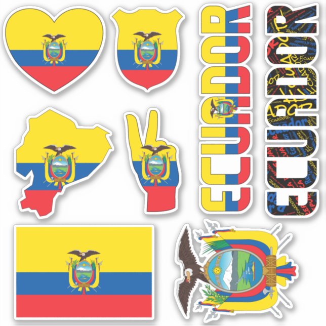 Amazing Ecuador Shapes National Symbols Sticker (Front)