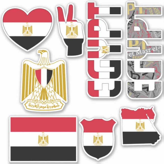 Amazing Egypt Shapes National Symbols Sticker (Front)