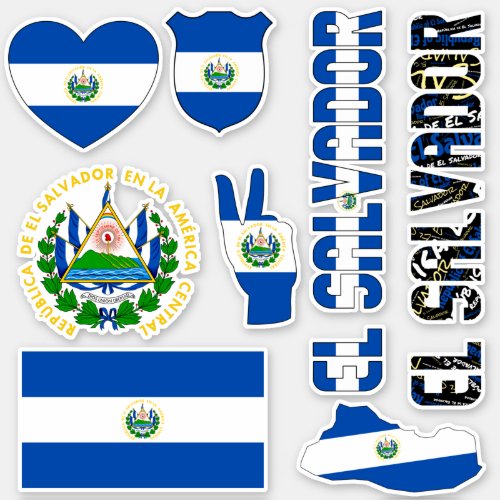 Amazing El Salvador Shapes National Symbols Sticker