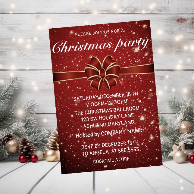 Amazing, Elegant, Red Shine Christmas Invitation (Creator Uploaded)