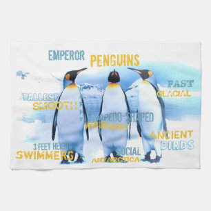 Amazing Emperor Penguins Typography Art Towel