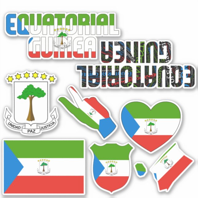 Amazing Equatorial Guinea Shapes National Symbols Sticker (Front)