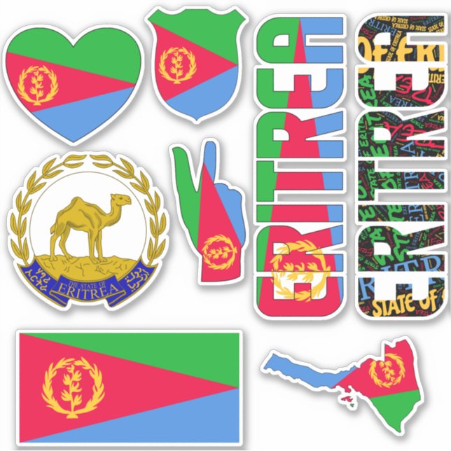 Amazing Eritrea Shapes National Symbols Sticker (Front)