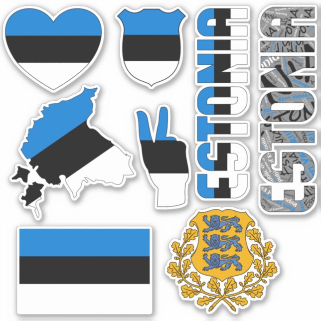 Amazing Estonia Shapes National Symbols Sticker (Front)