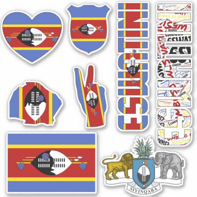 Amazing Eswatini Shapes National Symbols Sticker (Front)