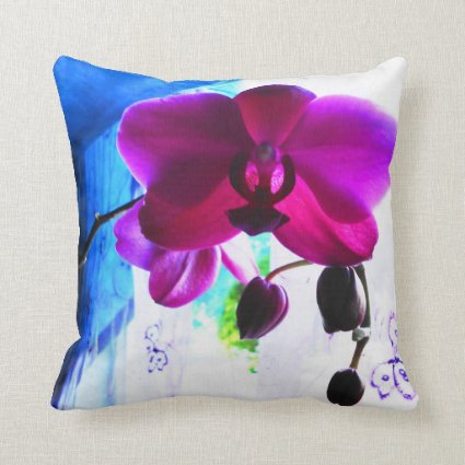 Amazing Exotic Phalaenopsis Orchid photograph Throw Pillow