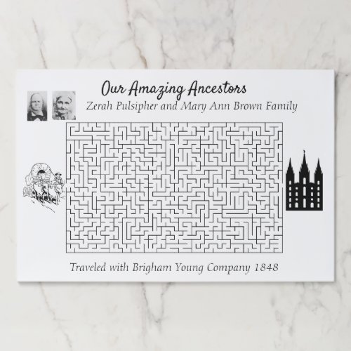 Amazing Family History Photos Pioneer Trail Maze Paper Pad