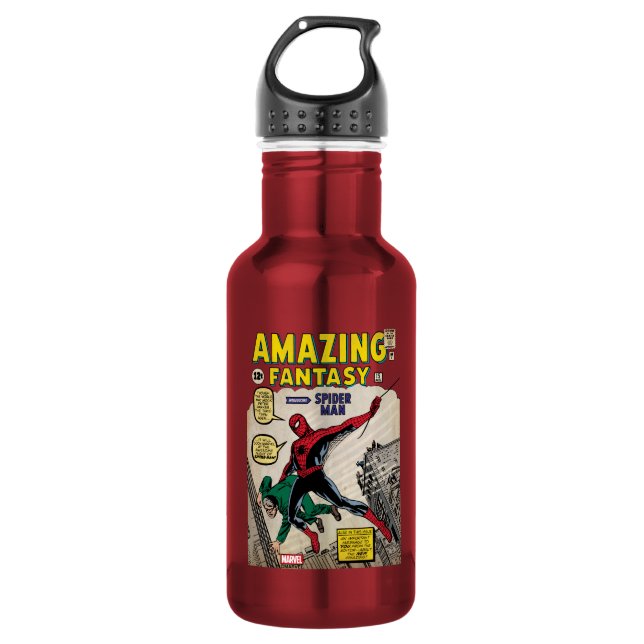 Amazing Fantasy Spider-Man Comic #15 Stainless Steel Water Bottle (Front)
