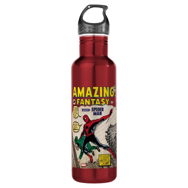 Amazing Fantasy Spider-Man Comic #15 Water Bottle (Front)