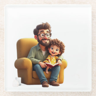 Amazing father day glass coaster