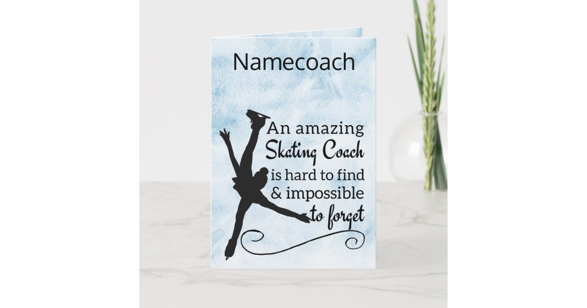 Amazing Figure skating coach thank you card Zazzle