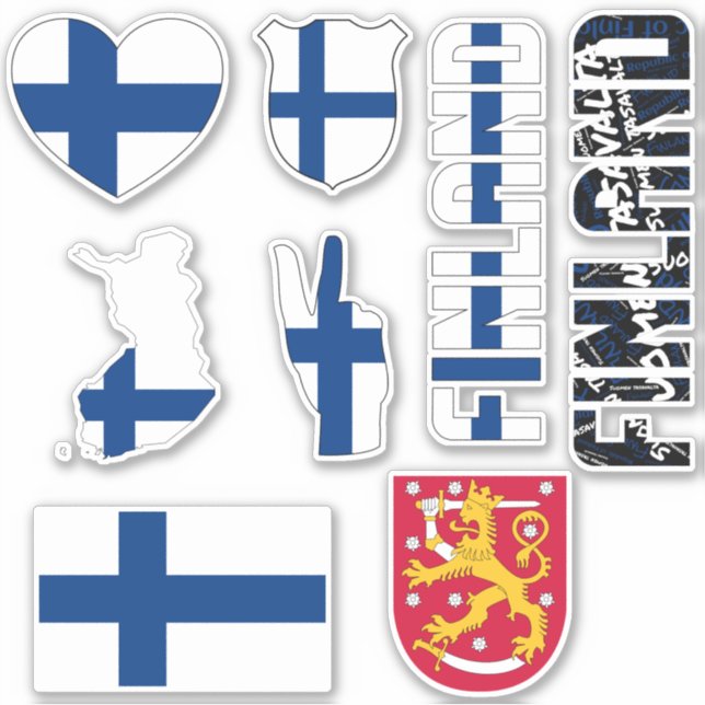 Amazing Finland Shapes National Symbols Sticker (Front)