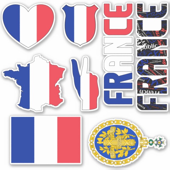 Amazing France Shapes National Symbols Sticker (Front)