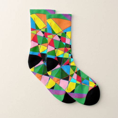 Amazing funky multi colored patterned bright socks