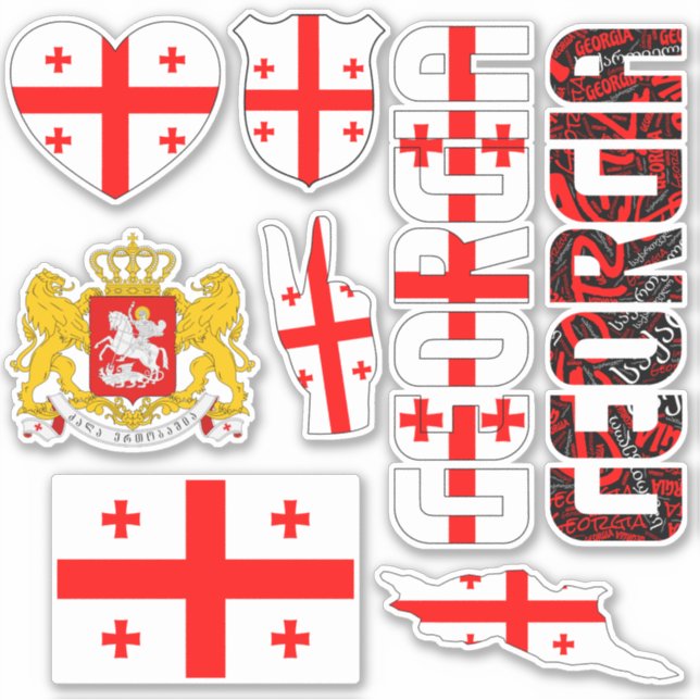 Amazing Georgia Shapes National Symbols Sticker (Front)