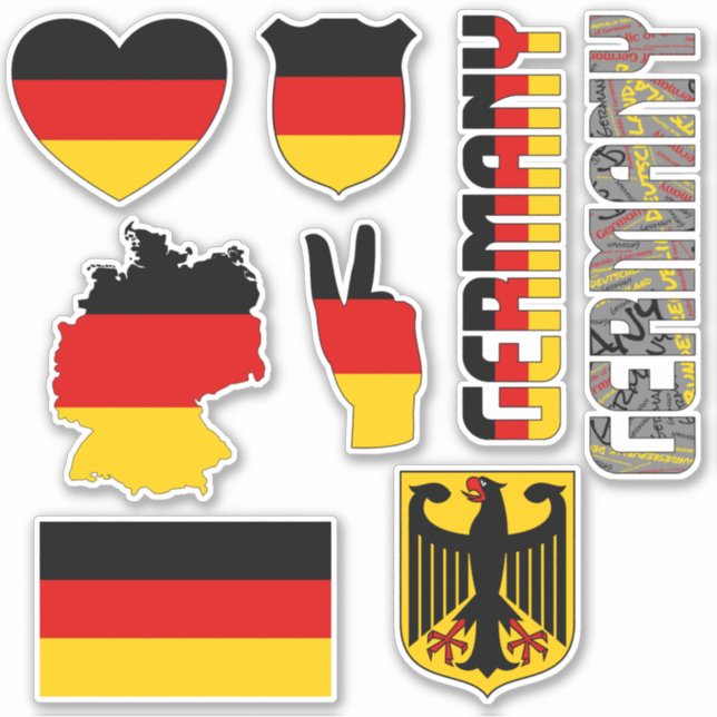 Amazing Germany Shapes National Symbols Sticker (Front)