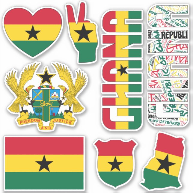 Amazing Ghana Shapes National Symbols Sticker (Front)