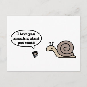 Amazing Giant Pet Snail Postcard