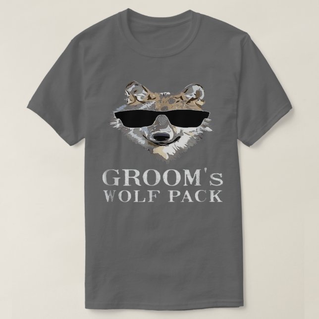 Amazing Gift Bachelor Party Grooms Wolf Pack T-Shirt (Design Front)