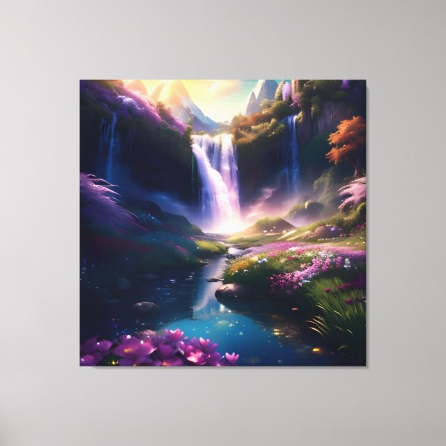 Amazing Glorious Splendor Waterfall Landscape 12 Canvas Print (Front)