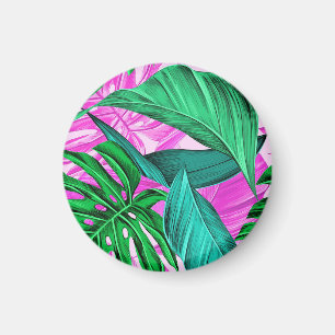 Amazing glowing tropical palm fronds magnet