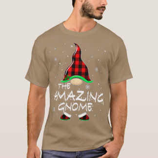 Amazing Gnome Buffalo Plaid Matching Family Christ T-Shirt