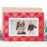 Amazing Gold Lines Christmas Gingham Photo Frame Foil Holiday Card<br><div class="desc">Amazing Gold Lines Christmas Gingham Photo Frame Foil Holiday Card
*real foil
*Please contact us for additional stationery or check out our christmas holiday collections</div>