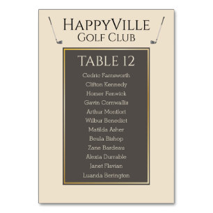 Amazing Golf Event Colorful Fab Table Number
