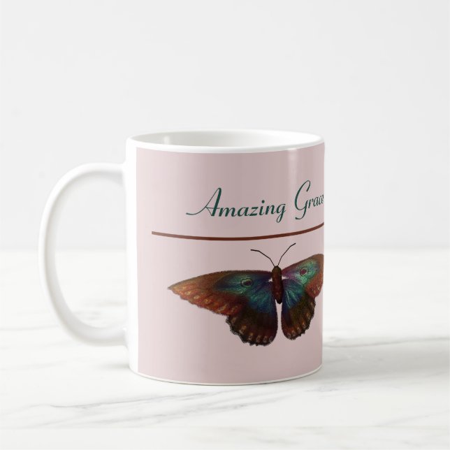 Amazing Grace and Butterflies and Flowers Coffee Mug (Left)