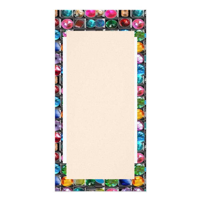 Amazing Grace BORDER FRAME GEM PEARL JEWELS Personalized Photo Card