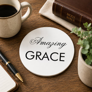 Amazing Grace Calligraphy Classic Round Sticker