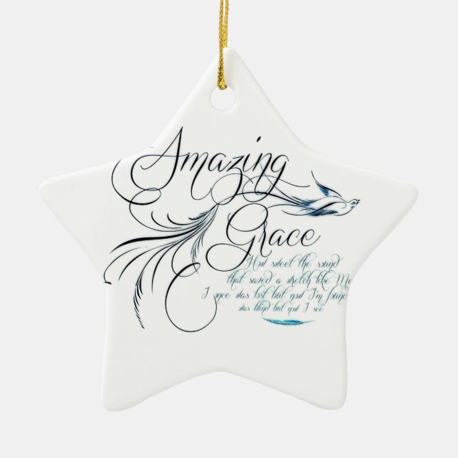 Amazing Grace Ceramic Ornament (Front)