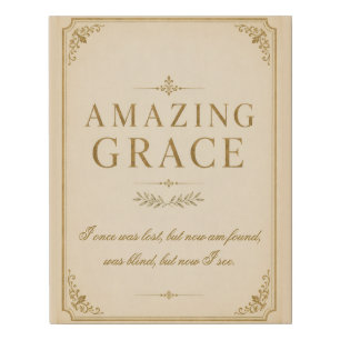 Amazing Grace Christian Bible Verse Canvas Print