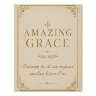 Amazing Grace Christian Bible Verse Canvas Print