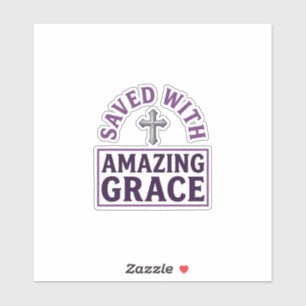 Amazing Grace Christian Cross Vintage Sticker