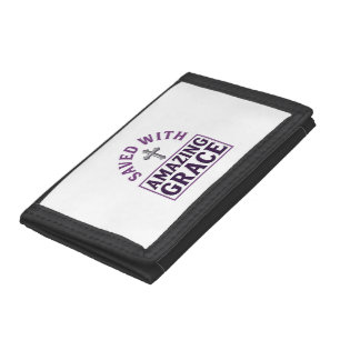 Amazing Grace Christian Cross Vintage Trifold Wallet