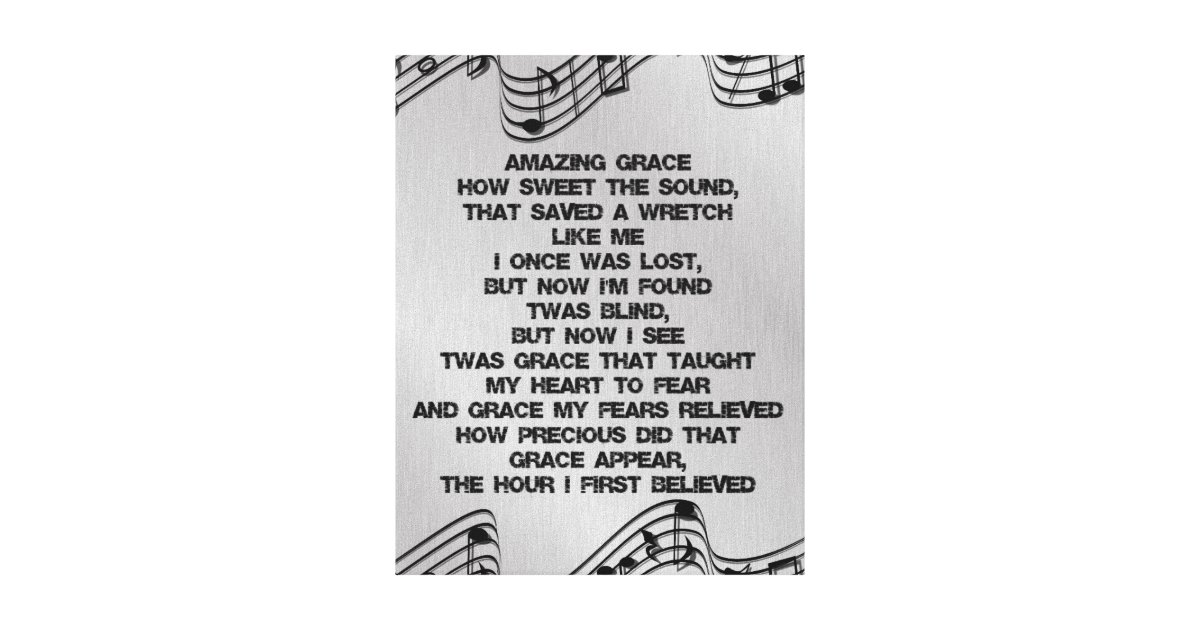 amazing grace christian hymn lyrics canvas print zazzlecom