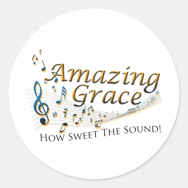 Amazing Grace Classic Round Sticker (Front)