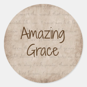 Amazing Grace Classic Round Sticker