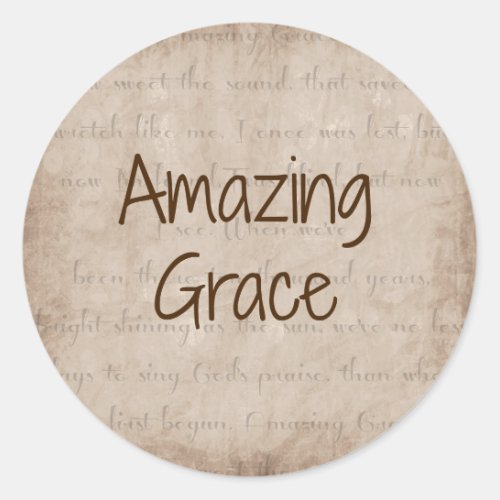 Amazing Grace Classic Round Sticker