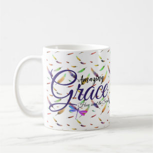 Amazing Grace Colorful feathers Coffee Mug