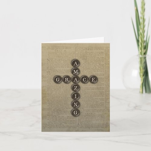 Amazing Grace Cross Sympathy With Verse Card